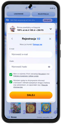Kasyniebezweryfikacji  Wypełnij pierwszy krok formularza